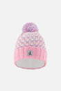 Winter Knit Hat With Pompom Dusty Pink And Light Blue-0