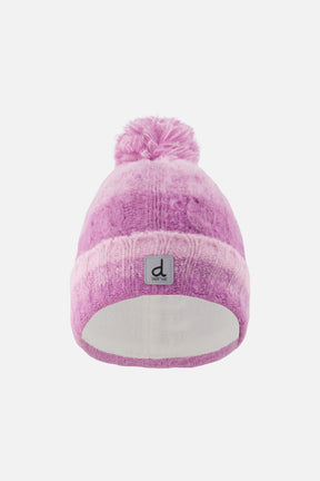 Winter Knit Hat With Pompom Pinkish Violet-0