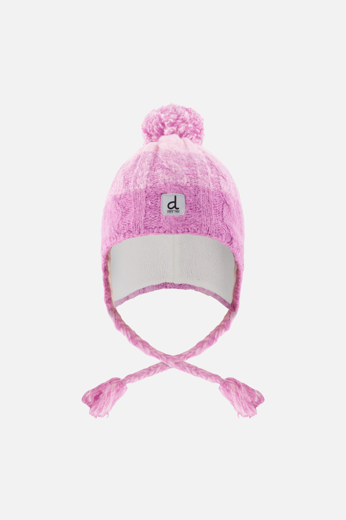 Winter Peruvian Knit Hat With Pompom Pinkish Violet-0