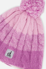 Winter Peruvian Knit Hat With Pompom Pinkish Violet-3
