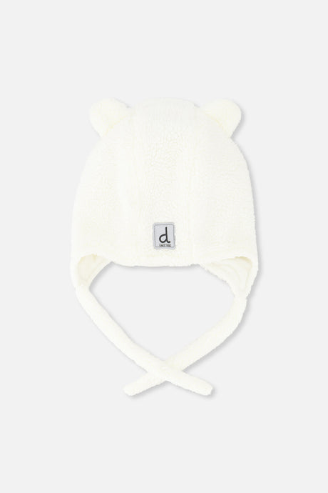 Baby Winter Sherpa Hat With Ear Flaps And Ears Off-White-0