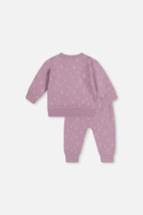 Organic Cotton Pants And Top Set Purple Floral Print-2