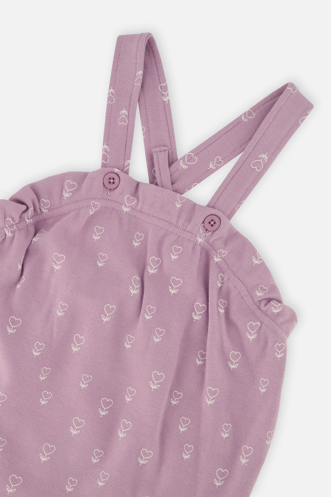 Organic Cotton Onesie And Overall Set Purple Floral Print-4