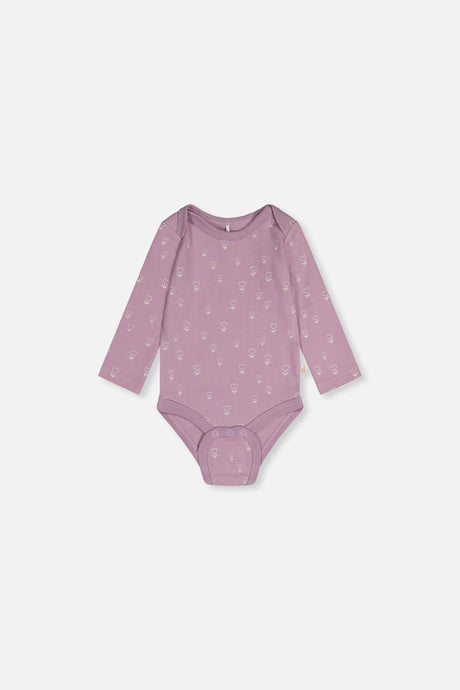 Organic Cotton Onesie Purple Floral Print-2