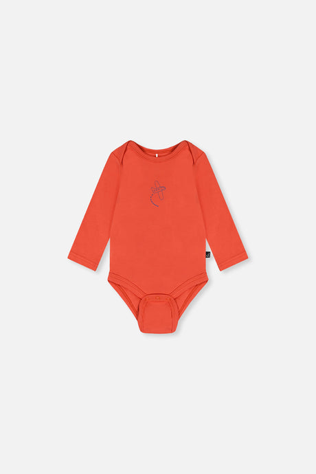 Three Pack Organic Cotton Onesie Beige Printed Airplanes-1