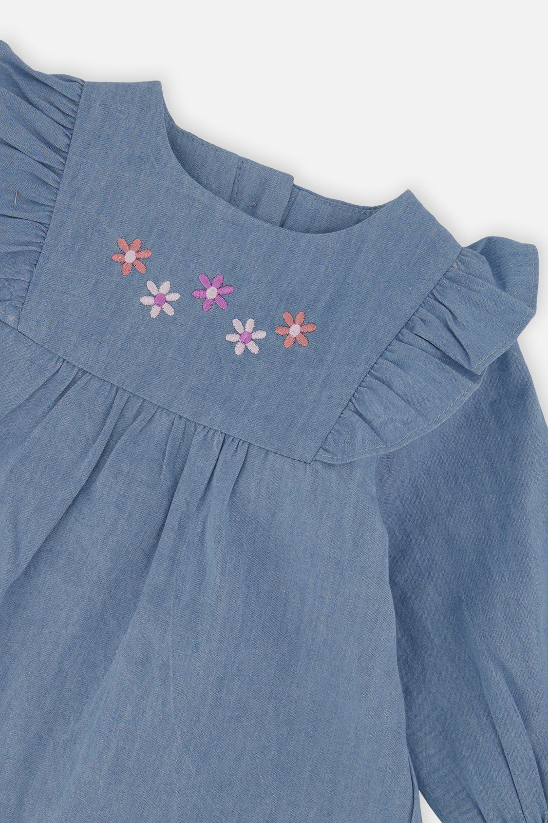 Chambray Dress Light Blue Denim-3
