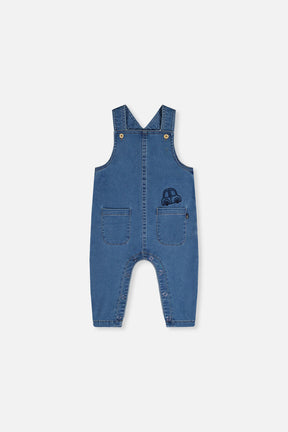 French Terry Denim Overall Light Blue Denim-0