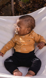 Organic Cotton Onesie Brown Printed Hedgehogs-1