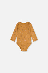 Organic Cotton Onesie Brown Printed Hedgehogs-2