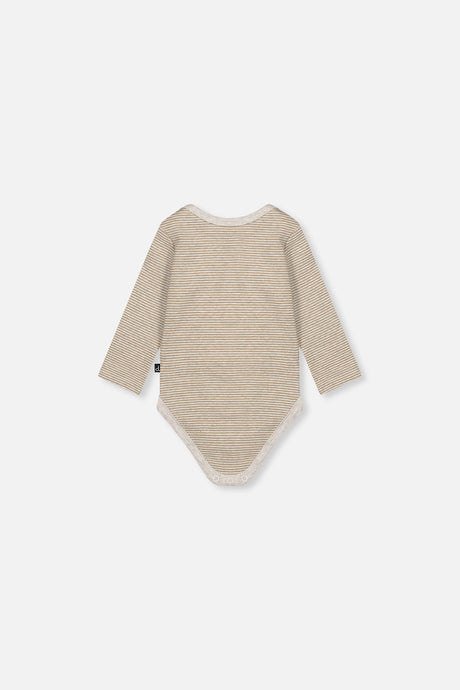Organic Cotton Onesie Brown And White Stripes-2