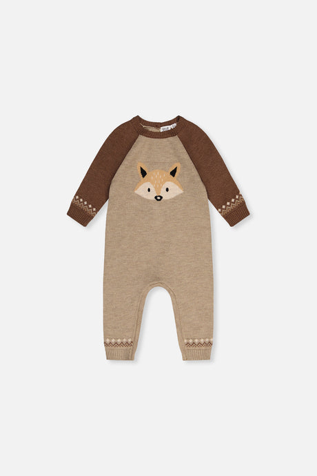 Knitted Intarsia Romper Brown Cinnamon-0