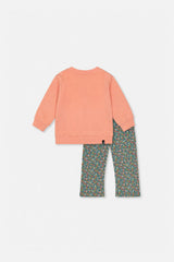 Baby Tunic And Leggings Set Pale Pink And Green Floral Print-1