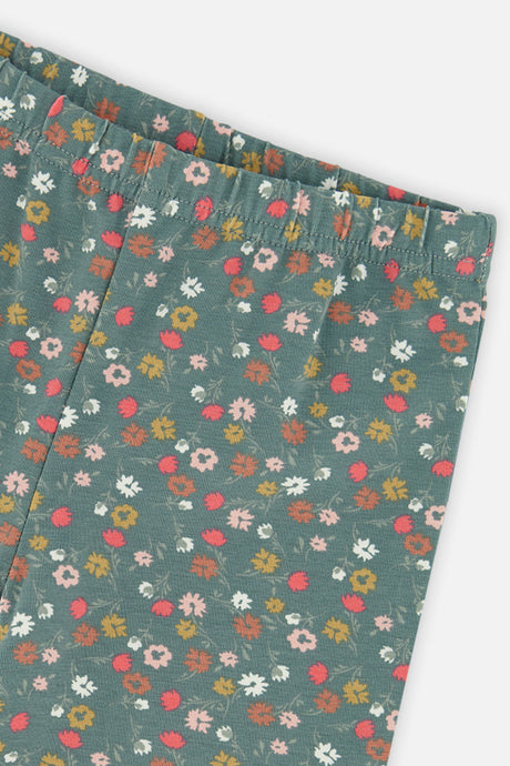 Baby Tunic And Leggings Set Pale Pink And Green Floral Print-3