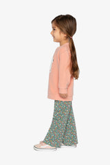 Tunic And Leggings Set Pale Pink And Green Floral Print-4