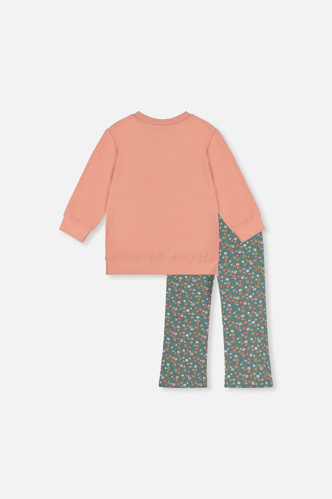Tunic And Leggings Set Pale Pink And Green Floral Print-3