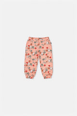 Baby French Terry Sweatpants Pink Cat Print-1