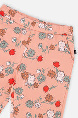 Baby French Terry Sweatpants Pink Cat Print-2