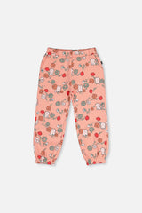 French Terry Sweatpants Pink Cat Print-3