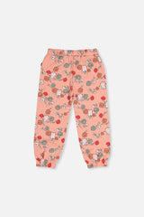 French Terry Sweatpants Pink Cat Print-0