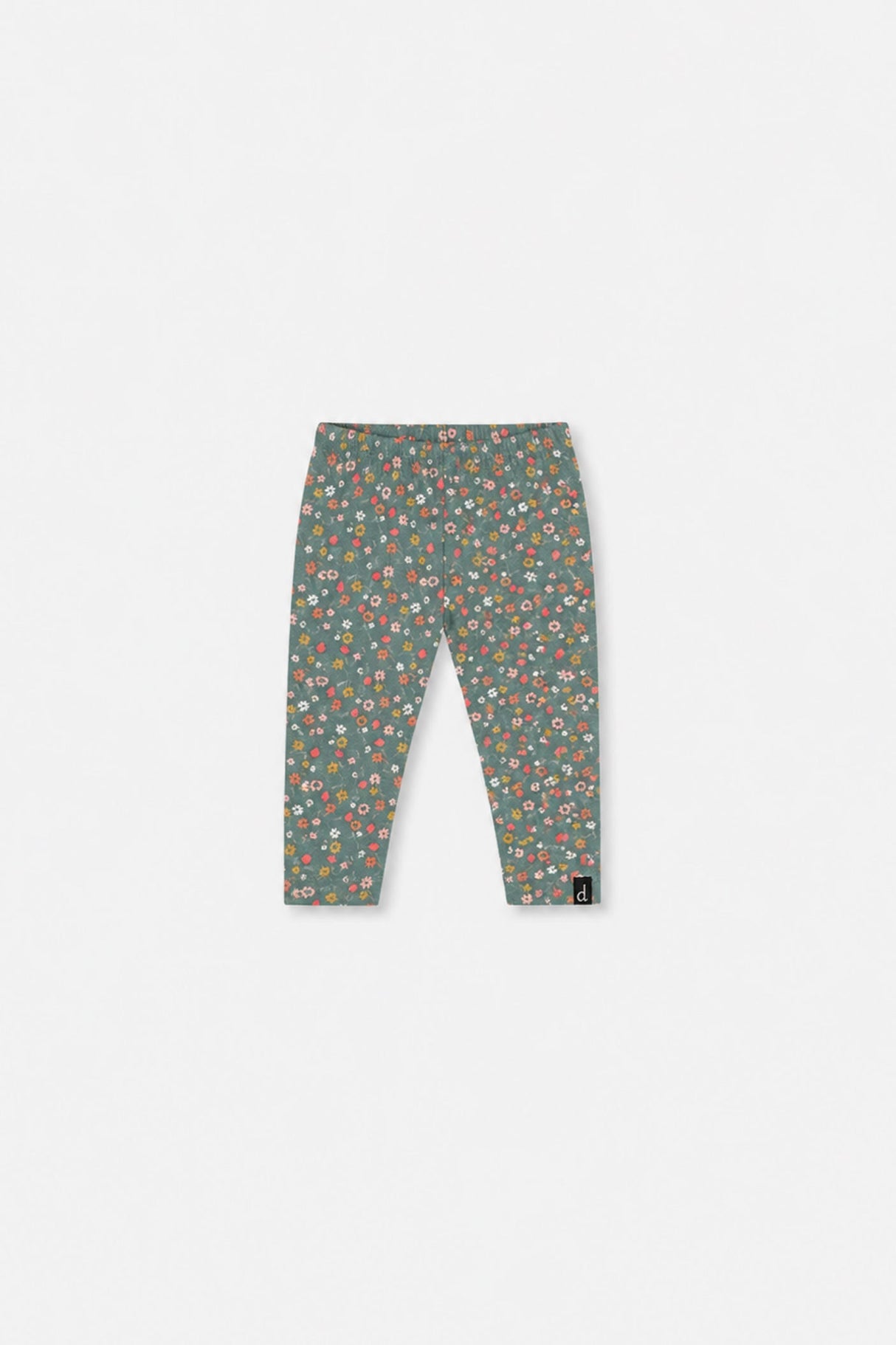 Baby Organic Cotton Leggings Green Floral Print-0