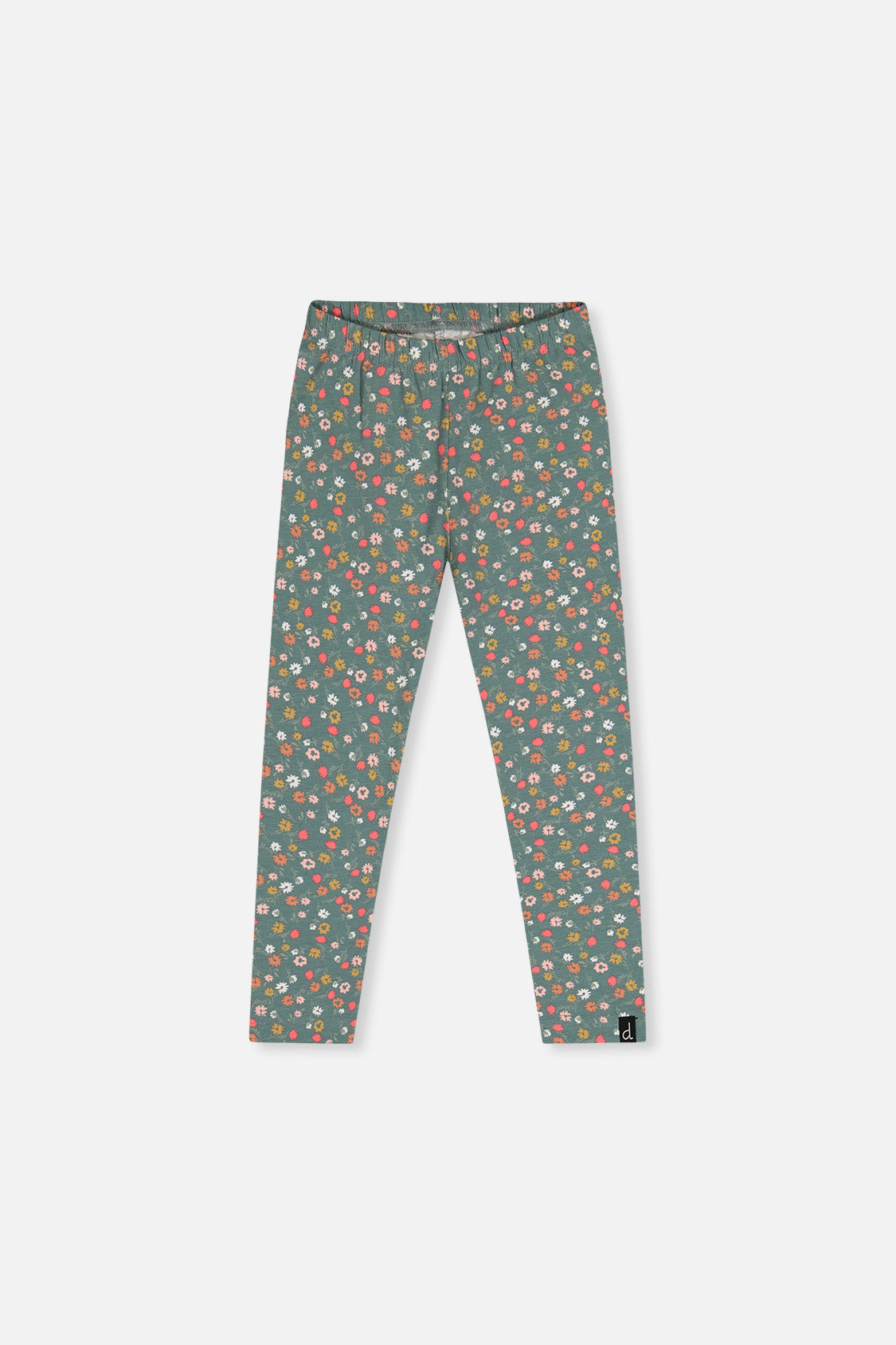 Organic Cotton Leggings Green Floral Print-0