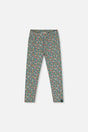Organic Cotton Leggings Green Floral Print-0