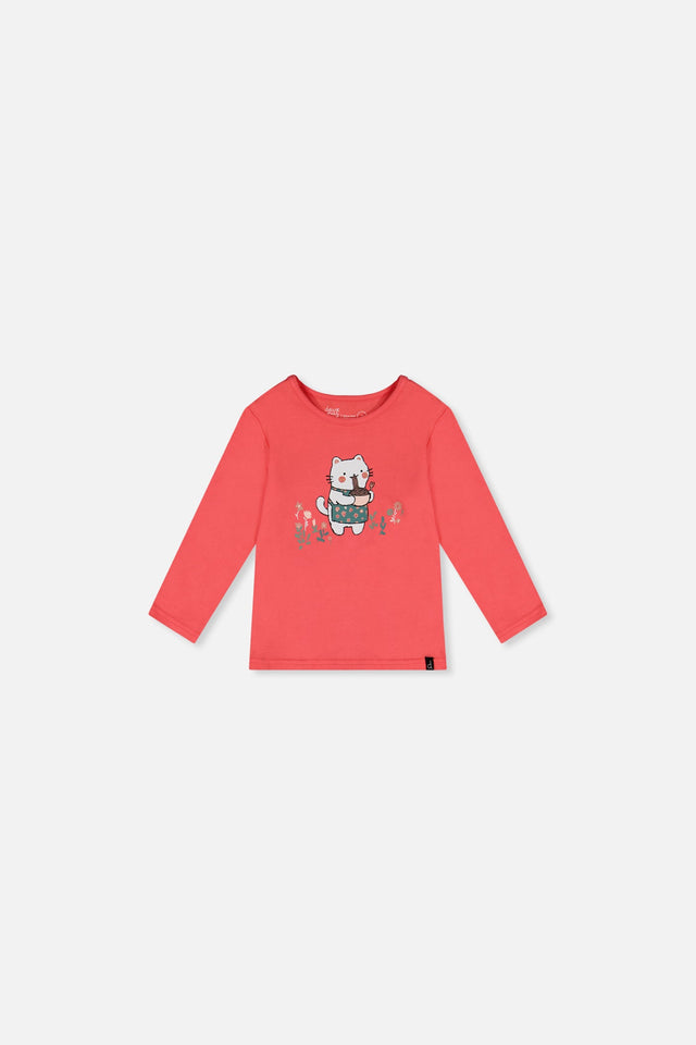 Baby Organic Cotton Long Sleeve T-Shirt Coral Pink-0