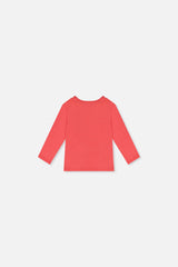 Baby Organic Cotton Long Sleeve T-Shirt Coral Pink-1