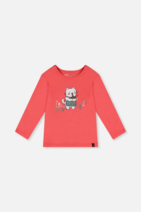 Organic Cotton Long Sleeve T-Shirt Coral Pink-0
