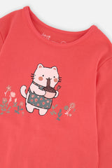 Organic Cotton Long Sleeve T-Shirt Coral Pink-4