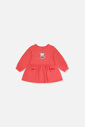Baby Organic Cotton Tunic Coral Pink-0