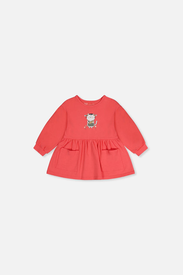 Baby Organic Cotton Tunic Coral Pink-0