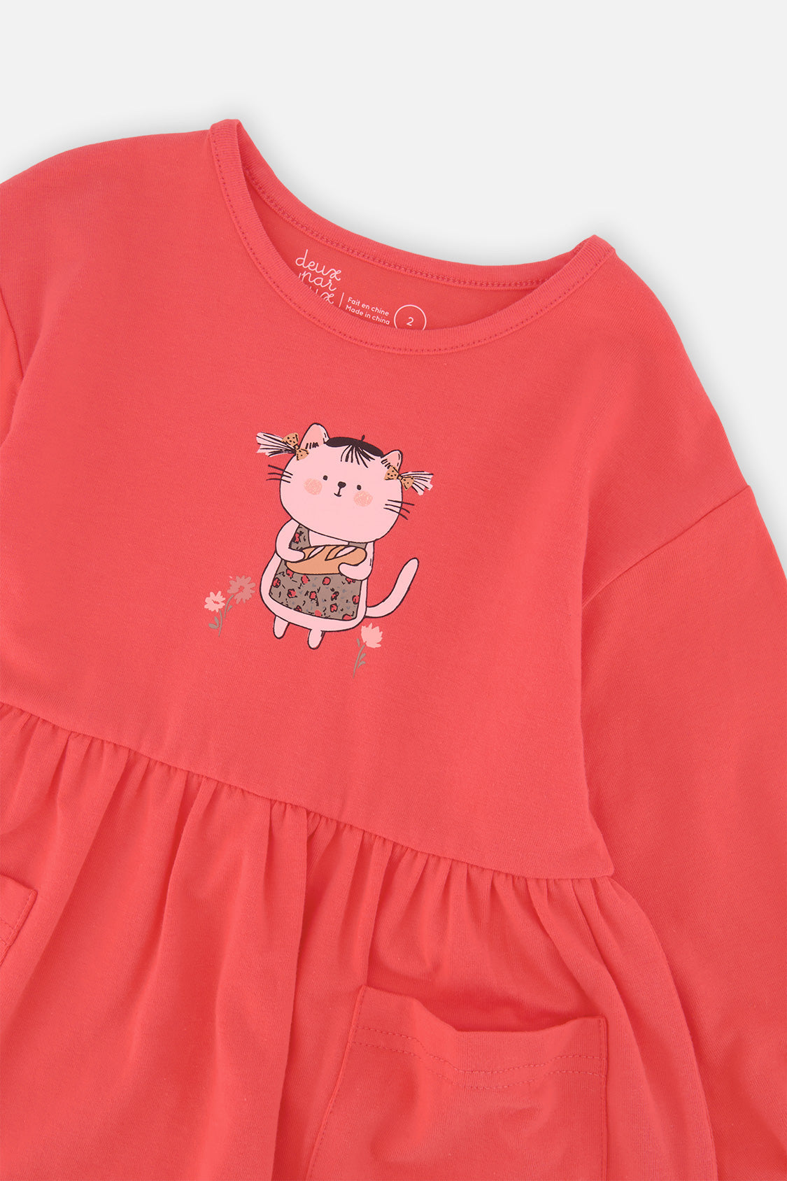 Baby Organic Cotton Tunic Coral Pink-2