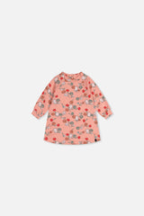 Baby French Terry Dress Pink Cat Print-0