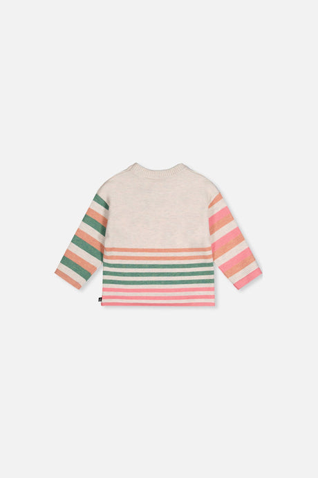 Baby Knitted Stripe Sweater Off-White-1
