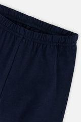 Deux par Deux girls' pale dusty pink tunic and navy leggings set, another view