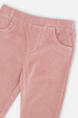 Stretch Velour Treggings Pale Dusty Pink-4