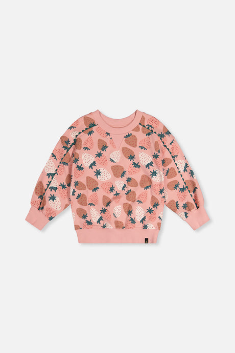 Sweatshirt Pink Strawberry Print-0
