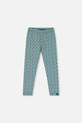 Organic Cotton Leggings Green Daisy Print-0