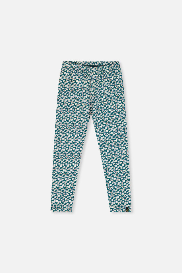 Organic Cotton Leggings Green Daisy Print-0