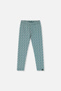 Organic Cotton Leggings Green Daisy Print-0
