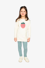 Organic Cotton Leggings Green Daisy Print-4