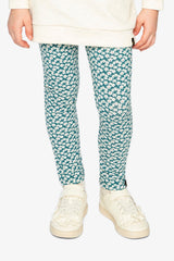 Organic Cotton Leggings Green Daisy Print-1