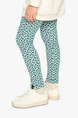 Organic Cotton Leggings Green Daisy Print-2