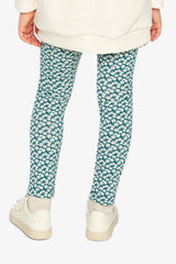 Organic Cotton Leggings Green Daisy Print-3