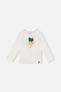 Long Sleeve Organic Cotton Strawberry T-Shirt Off White-0