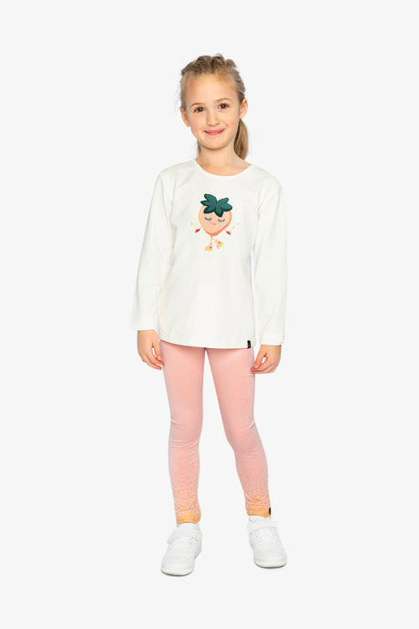 Long Sleeve Organic Cotton Strawberry T-Shirt Off White-4