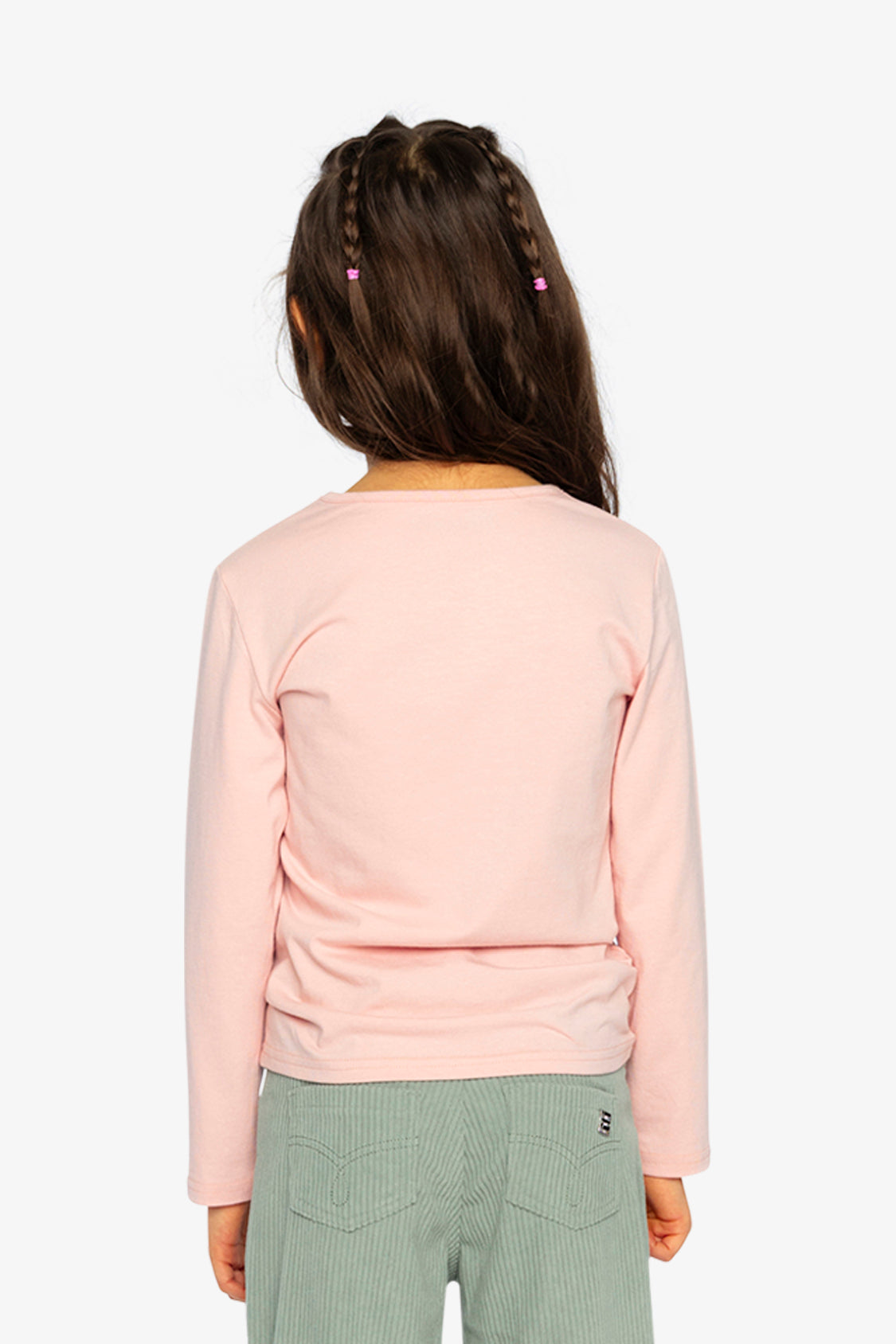 Long Sleeve Organic Cotton T-Shirt Pale Dusty Pink-3
