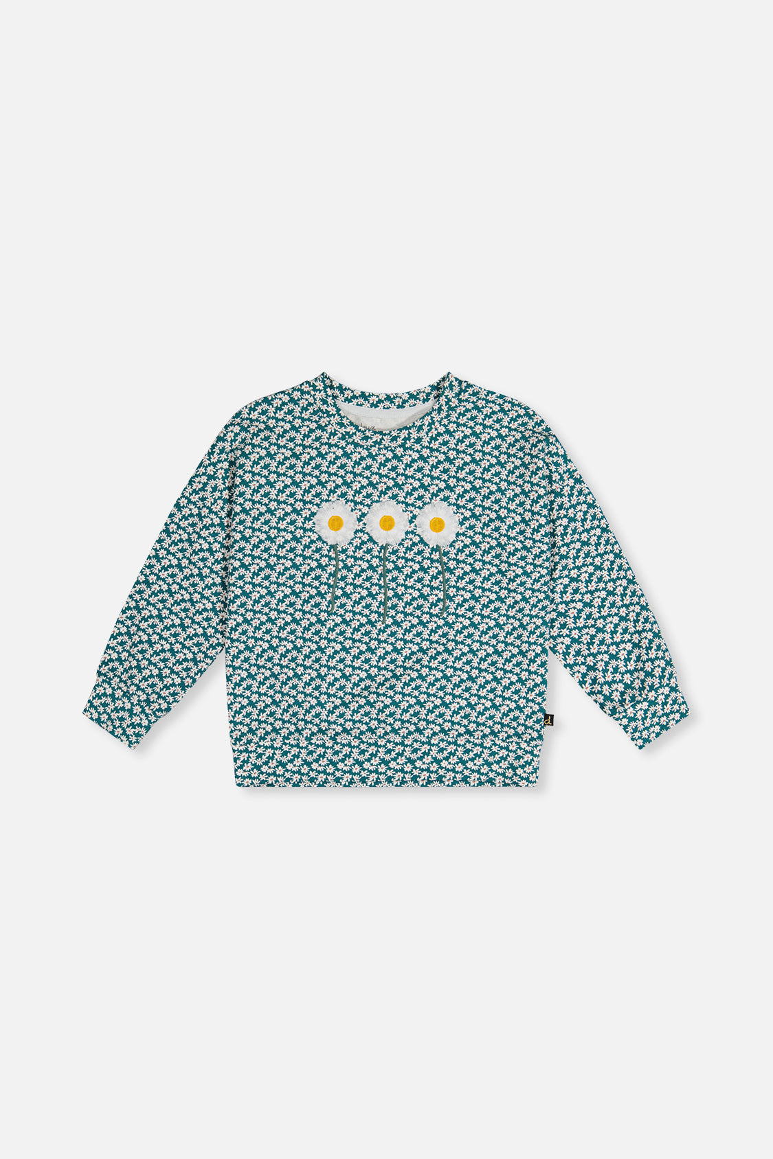 Printed Jersey Long Sleeve T-Shirt Green Floral Print-0