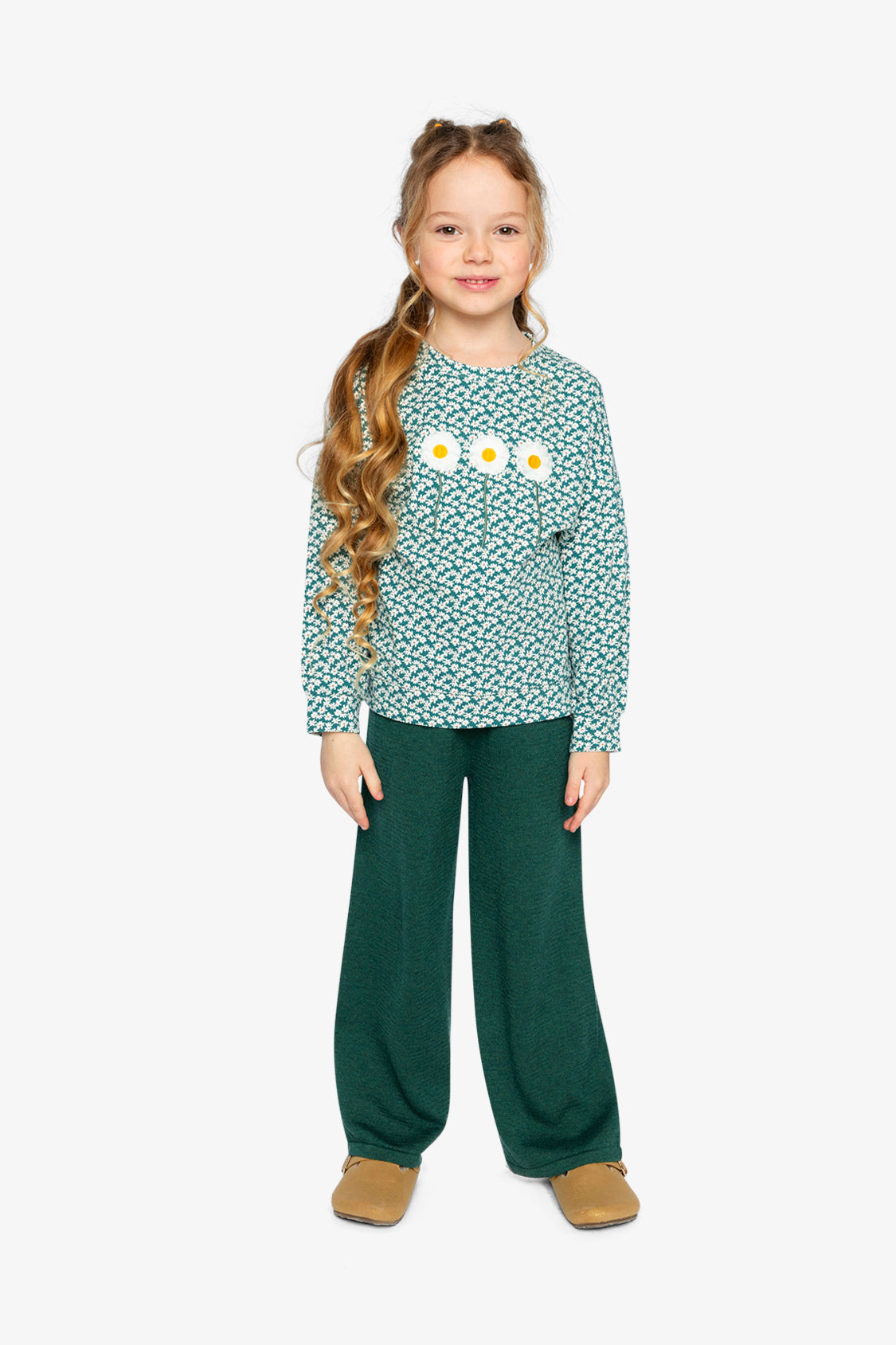 Printed Jersey Long Sleeve T-Shirt Green Floral Print-4
